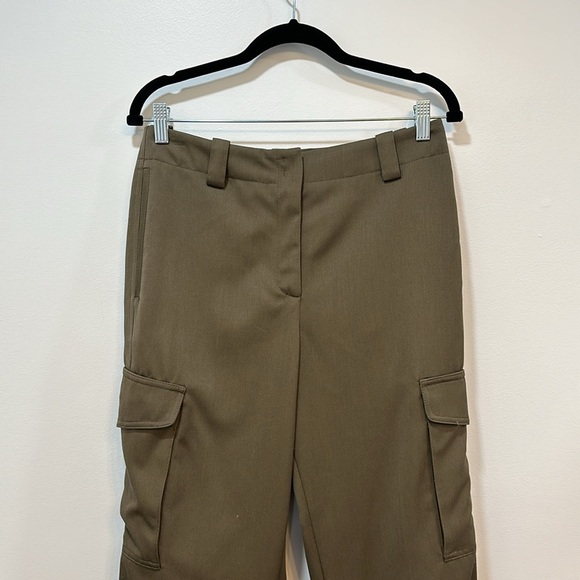 Akris Punto Womens Cargo Pants 6‎ Virgin Wool Moss Green Trousers Fiete Utility - Picture 4 of 8
